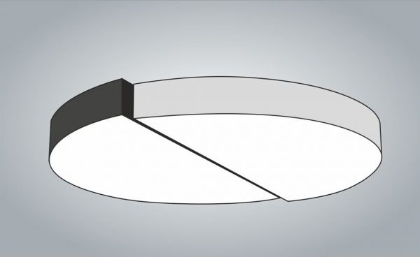 Дизайнерский светодиодный светильник Два полукруга